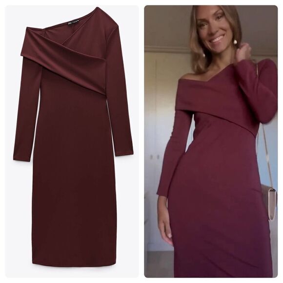 ZARA CROSSED ASYMMETRICAL DRESS